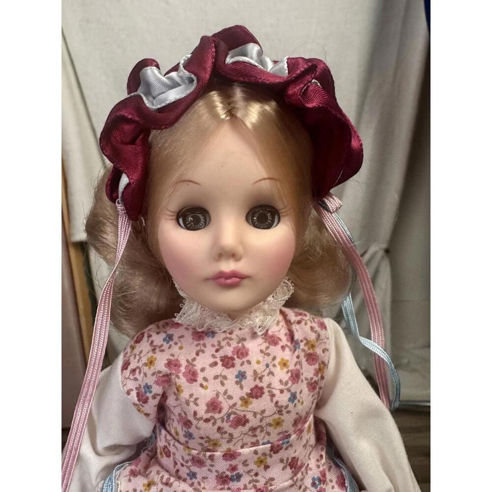 effanbee vintage sleepy‎ eye doll red dress blonde 18in